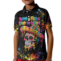 Dripping Sombrero Sugar Skull Kid Polo Shirt Día de los Muertos - Wonder Print Shop