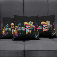 Dripping Sombrero Sugar Skull Pillow Cover Día de los Muertos - Wonder Print Shop