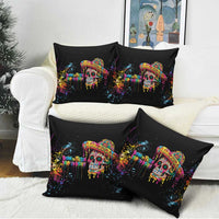 Dripping Sombrero Sugar Skull Pillow Cover Día de los Muertos - Wonder Print Shop