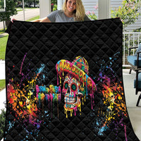 Dripping Sombrero Sugar Skull Quilt Día de los Muertos - Wonder Print Shop