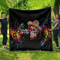 Dripping Sombrero Sugar Skull Quilt Día de los Muertos - Wonder Print Shop