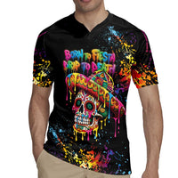 Dripping Sombrero Sugar Skull Rugby Jersey Día de los Muertos - Wonder Print Shop