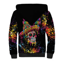 Dripping Sombrero Sugar Skull Sherpa Hoodie Día de los Muertos - Wonder Print Shop