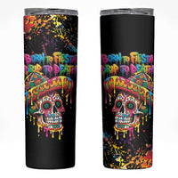 Dripping Sombrero Sugar Skull Skinny Tumbler Día de los Muertos - Wonder Print Shop