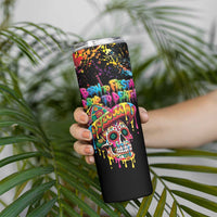 Dripping Sombrero Sugar Skull Skinny Tumbler Día de los Muertos - Wonder Print Shop