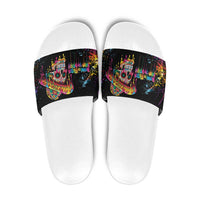 Dripping Sombrero Sugar Skull Slide Sandals Día de los Muertos - Wonder Print Shop