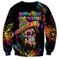 Dripping Sombrero Sugar Skull Sweatshirt Día de los Muertos - Wonder Print Shop