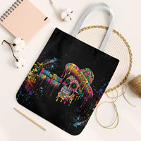 Dripping Sombrero Sugar Skull Tote Bag Día de los Muertos - Wonder Print Shop