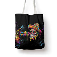 Dripping Sombrero Sugar Skull Tote Bag Día de los Muertos - Wonder Print Shop
