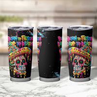 Dripping Sombrero Sugar Skull Tumbler Cup Día de los Muertos - Wonder Print Shop