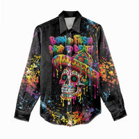 Dripping Sombrero Sugar Skull Women Casual Shirt Día de los Muertos - Wonder Print Shop