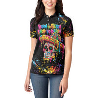 Dripping Sombrero Sugar Skull Women Polo Shirt Día de los Muertos - Wonder Print Shop