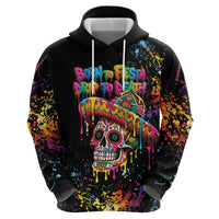 Dripping Sombrero Sugar Skull Zip Hoodie Día de los Muertos - Wonder Print Shop