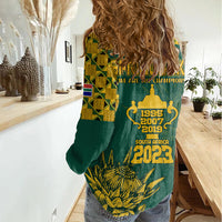 South Africa Rugby Women Casual Shirt Springboks Proud The Champions - Wonder Print Shop