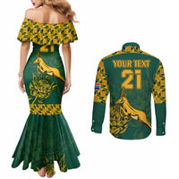 Custom South Afica Rugby Couples Matching Mermaid Dress and Long Sleeve Button Shirt Springboks Proud The Champions LT9