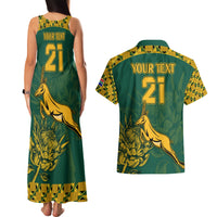 Custom South Africa Rugby Couples Matching Tank Maxi Dress and Hawaiian Shirt Springboks Proud The Champions LT9 - Wonder Print Shop