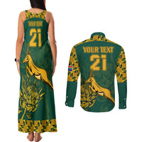 Custom South Africa Rugby Couples Matching Tank Maxi Dress and Long Sleeve Button Shirt Springboks Proud The Champions LT9 - Wonder Print Shop