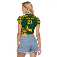 Custom South Africa Rugby Raglan Cropped T Shirt Springboks Proud The Champions - Wonder Print Shop