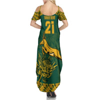 Custom South Africa Rugby Summer Maxi Dress Springboks Proud The Champions - Wonder Print Shop