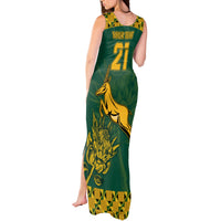 Custom South Africa Rugby Tank Maxi Dress Springboks Proud The Champions - Wonder Print Shop