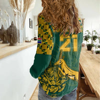 Custom South Africa Rugby Women Casual Shirt Springboks Proud The Champions - Wonder Print Shop