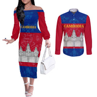 personalised-cambodia-couples-matching-off-the-shoulder-long-sleeve-dress-and-long-sleeve-button-shirt-with-simple-flag-style