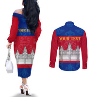 personalised-cambodia-couples-matching-off-the-shoulder-long-sleeve-dress-and-long-sleeve-button-shirt-with-simple-flag-style