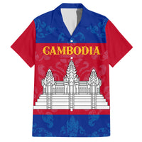 Personalised Cambodia Family Matching Off Shoulder Long Sleeve Dress and Hawaiian Shirt With Simple Flag Style - Wonder Print Shop