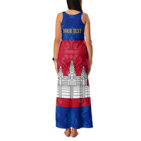 Personalised Cambodia Family Matching Tank Maxi Dress and Hawaiian Shirt With Simple Flag Style - Wonder Print Shop