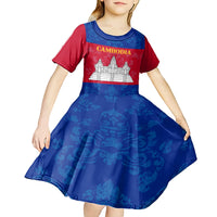Personalised Cambodia Kid Short Sleeve Dress With Simple Flag Style - Wonder Print Shop