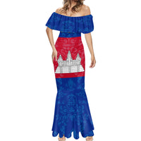 Personalised Cambodia Mermaid Dress With Simple Flag Style - Wonder Print Shop