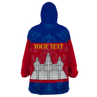 Personalised Cambodia Wearable Blanket Hoodie With Simple Flag Style - Wonder Print Shop