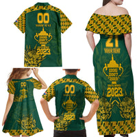 Custom South Africa Rugby Family Matching Off Shoulder Maxi Dress and Hawaiian Shirt Springboks Proud The Champions No2 LT9 - Wonder Print Shop
