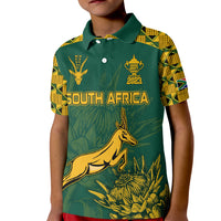 Custom South Africa Rugby Kid Polo Shirt Springboks Proud The Champions No2 - Wonder Print Shop