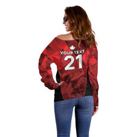 Custom Canada Cricket Spirit 2026 Off Shoulder Sweater World T20 Edition - Wonder Print Shop