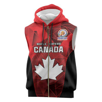 Custom Canada Cricket Spirit 2026 Sleeveless Zip Hoodie World T20 Edition - Wonder Print Shop