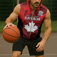 Custom Canada Cricket Spirit 2026 Sleeveless Zip Hoodie World T20 Edition - Wonder Print Shop