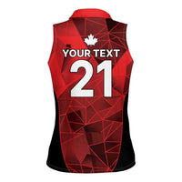 Custom Canada Cricket Spirit 2026 Women Sleeveless Polo Shirt World T20 Edition - Wonder Print Shop