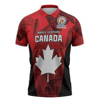 Custom Canada Cricket Spirit 2026 Zipper Polo Shirt World T20 Edition - Wonder Print Shop