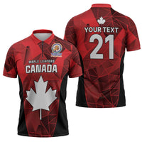 Custom Canada Cricket Spirit 2026 Zipper Polo Shirt World T20 Edition - Wonder Print Shop