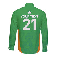 Custom Ireland Cricket Spirit 2026 Long Sleeve Button Shirt World T20 Edition - Wonder Print Shop