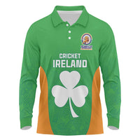 Custom Ireland Cricket Spirit 2026 Long Sleeve Polo Shirt World T20 Edition - Wonder Print Shop