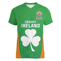 Custom Ireland Cricket Spirit 2026 Women V-Neck T-Shirt World T20 Edition - Wonder Print Shop