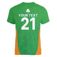 Custom Ireland Cricket Spirit 2026 Women V-Neck T-Shirt World T20 Edition - Wonder Print Shop