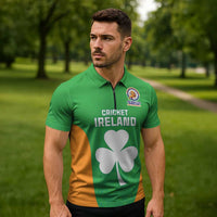 Custom Ireland Cricket Spirit 2026 Zipper Polo Shirt World T20 Edition - Wonder Print Shop