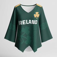 Custom Ireland World Cup Retro 2024 Kimono Sleeve Blouse - Wonder Print Shop
