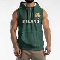 Custom Ireland World Cup Retro 2024 Sleeveless Zip Hoodie - Wonder Print Shop