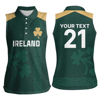 Custom Ireland World Cup Retro 2024 Women Sleeveless Polo Shirt - Wonder Print Shop