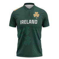 Custom Ireland World Cup Retro 2024 Zipper Polo Shirt - Wonder Print Shop