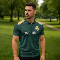 Custom Ireland World Cup Retro 2024 Zipper Polo Shirt - Wonder Print Shop